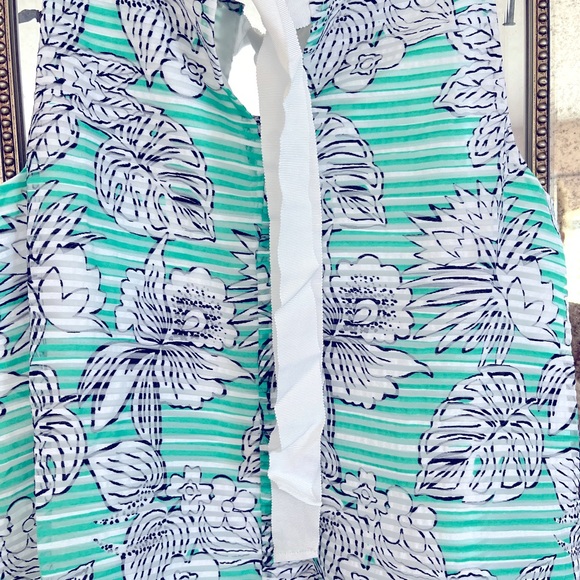 NWT Crown & Ivy beautiful XS green and white print dress - Picture 10 of 11